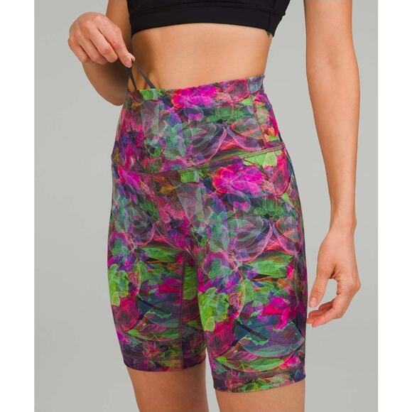 Lululemon Wunder Train High Rise Short 8" Vivid Floral Print - Picture 1 of 6